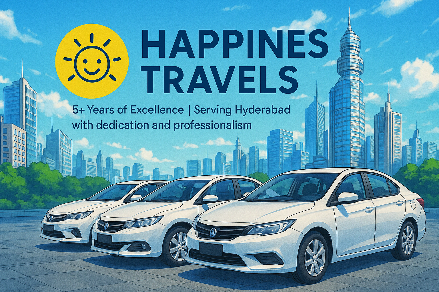 Happiness Travels Journey - 5+ Years of Reliable Travel Services in Hyderabad with Professional Drivers and Well-Maintained Fleet